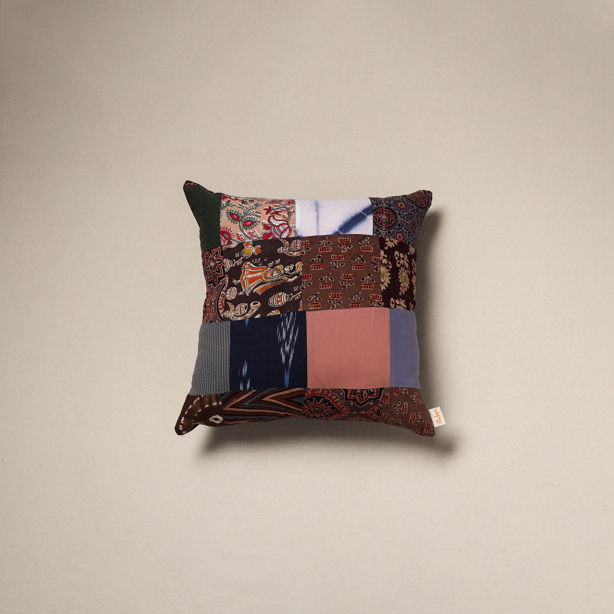 Handcrafted cotton patchwork cushion cover 59
