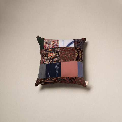 Handcrafted cotton patchwork cushion cover 59