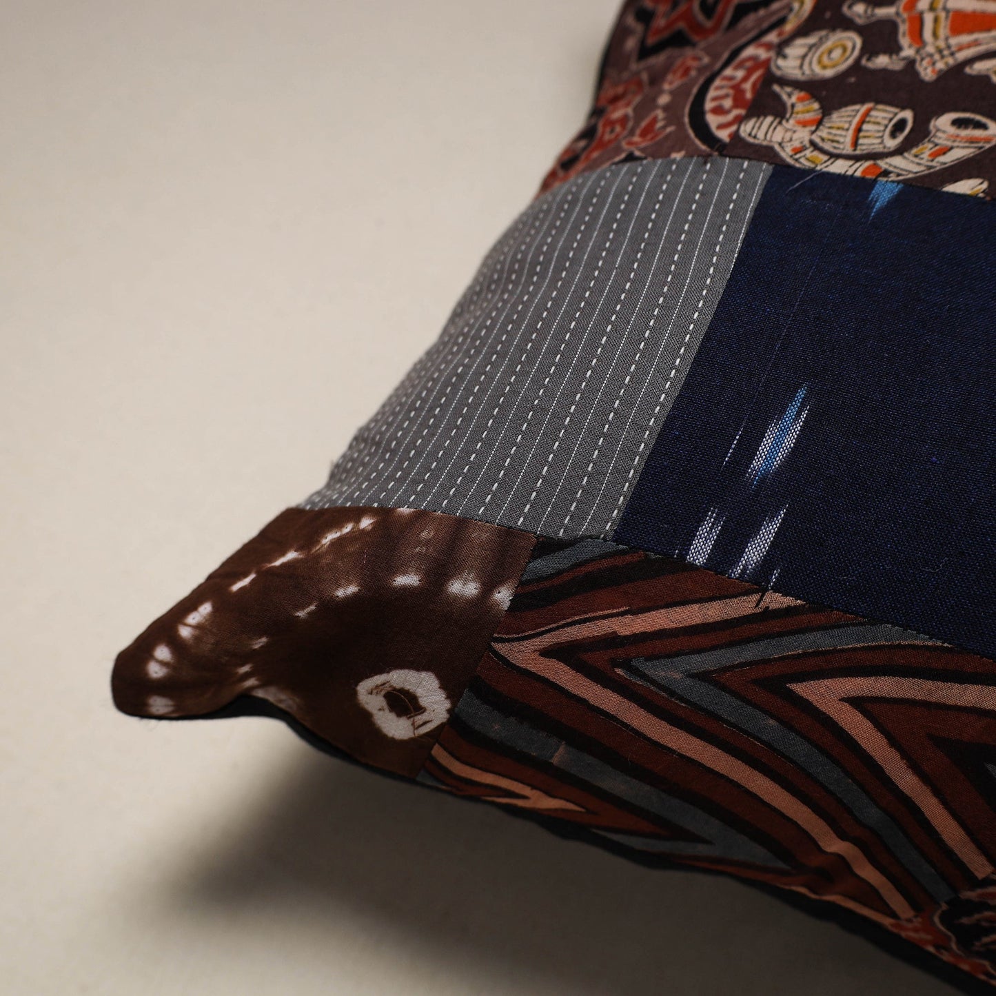 Handcrafted cotton patchwork cushion cover 59