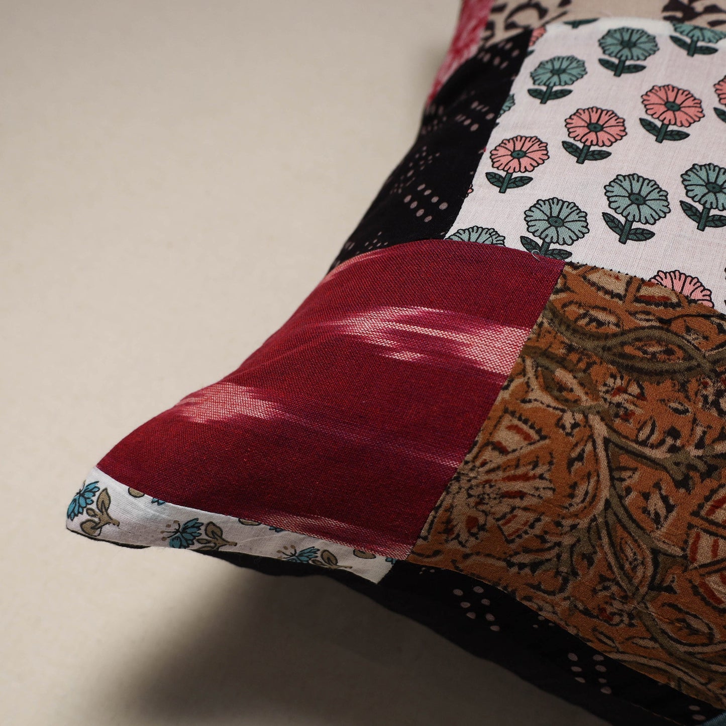 Handcrafted cotton patchwork cushion cover 60