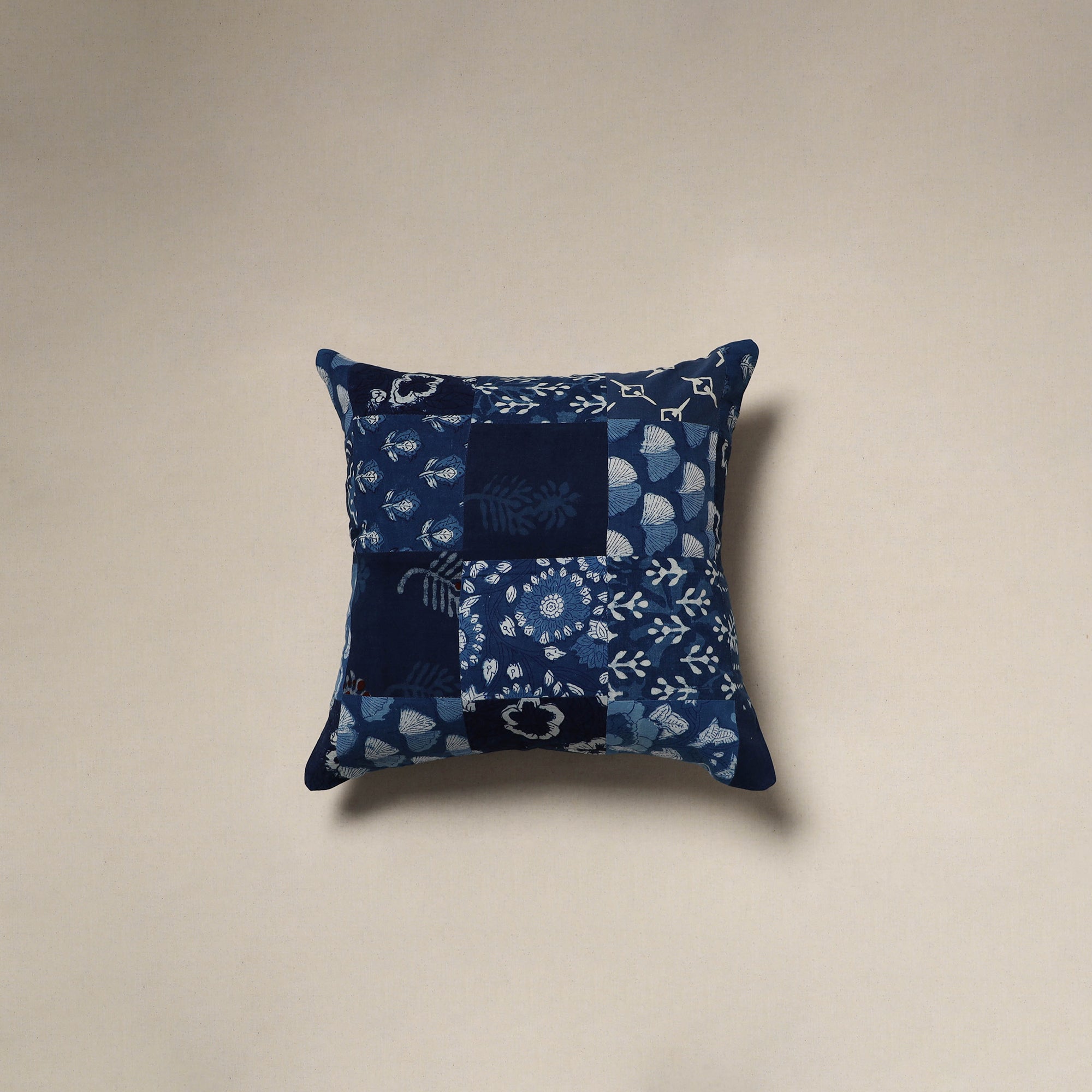 Multicolor - handcrafted cotton patchwork cushion cover 61