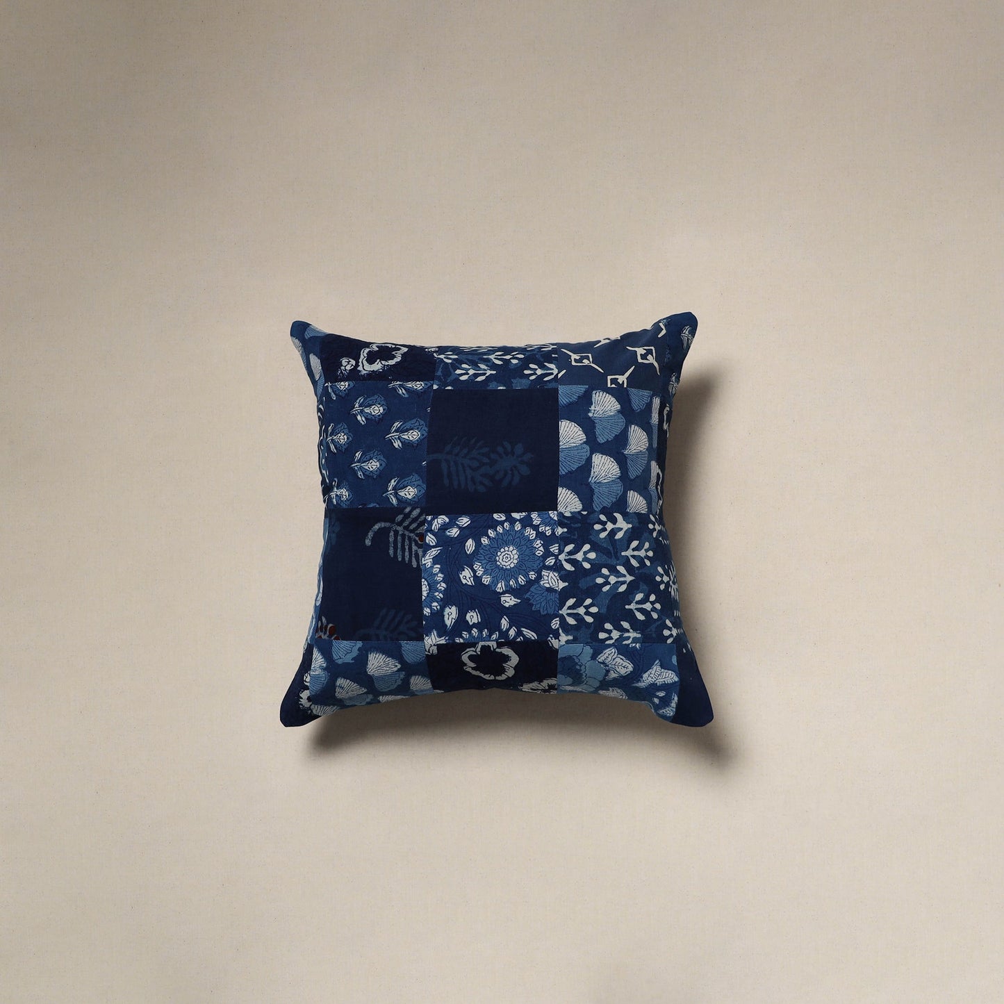 Multicolor - handcrafted cotton patchwork cushion cover 61