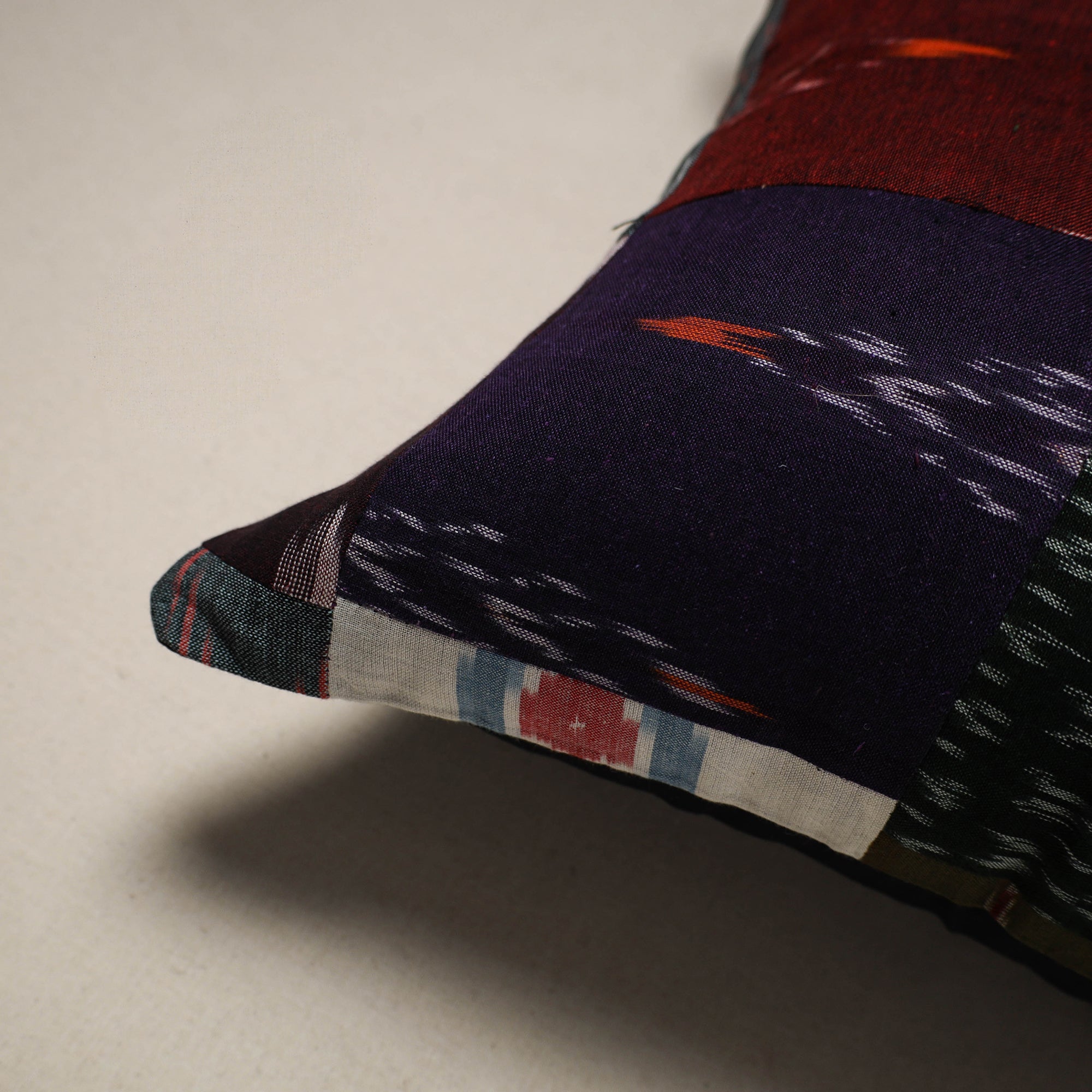 Multicolor - handcrafted cotton patchwork cushion cover 62