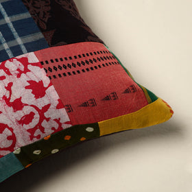 Multicolor Handcrafted Cotton Patchwork Cushion Cover