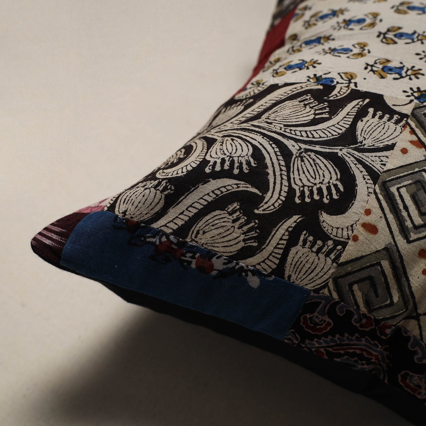 Multicolor - handcrafted cotton patchwork cushion cover 63