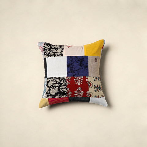 Multicolor - handcrafted cotton patchwork cushion cover 63