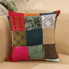 Buy Multicolor Handcrafted Cotton Patchwork Cushion Cover