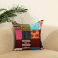 Multicolor - handcrafted cotton patchwork cushion cover 63