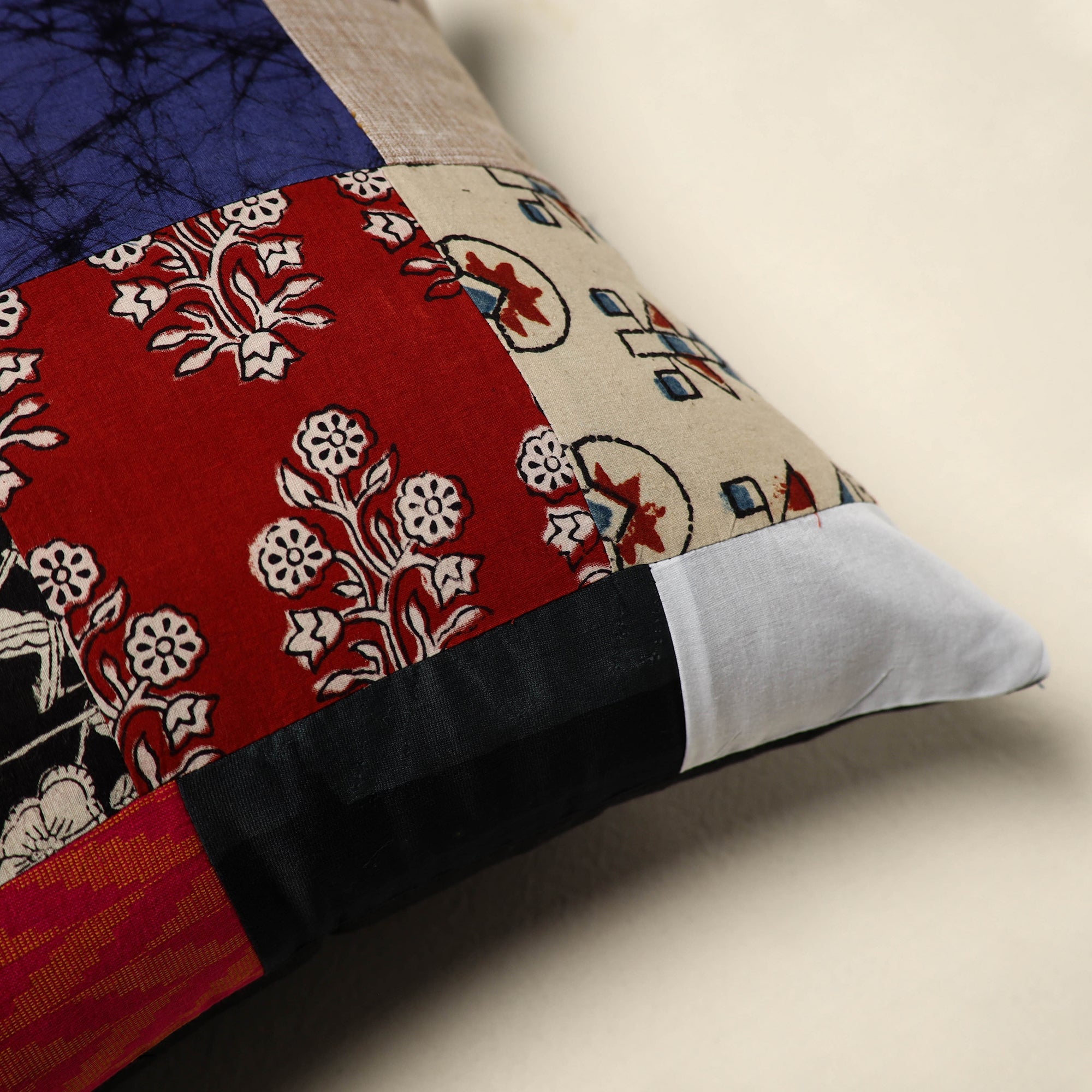 Multicolor - handcrafted cotton patchwork cushion cover 63