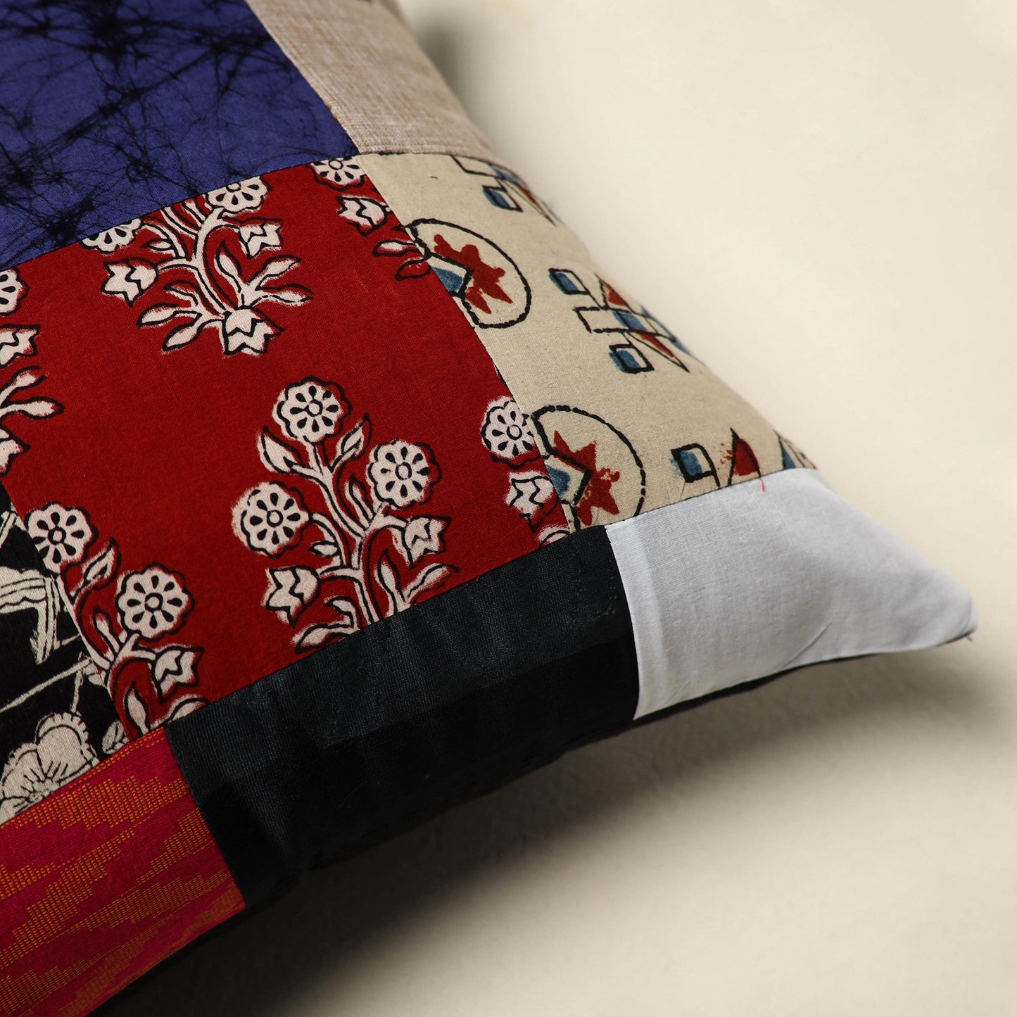 Multicolor - handcrafted cotton patchwork cushion cover 63