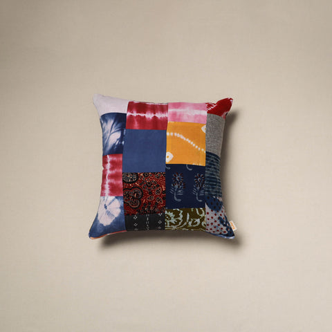 Handcrafted cotton patchwork cushion cover 63