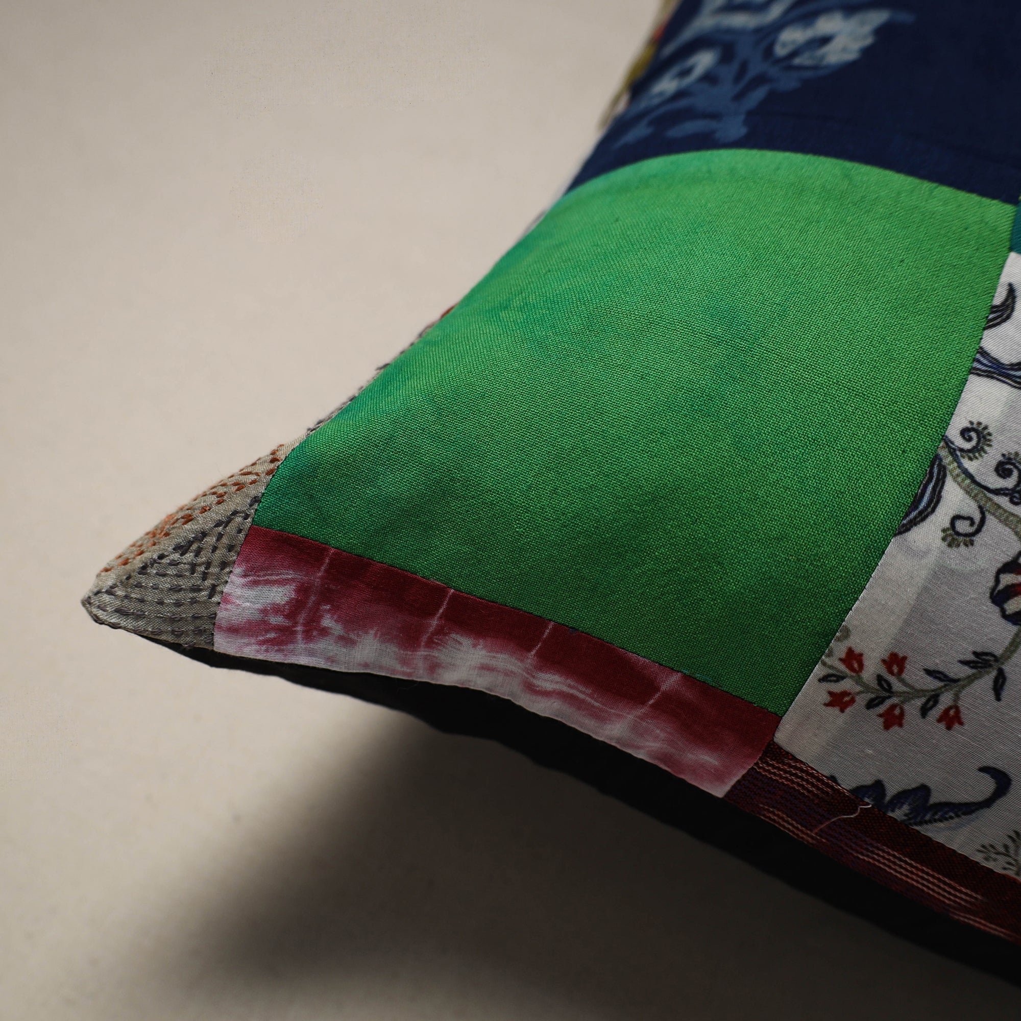 Multicolor - handcrafted cotton patchwork cushion cover 64