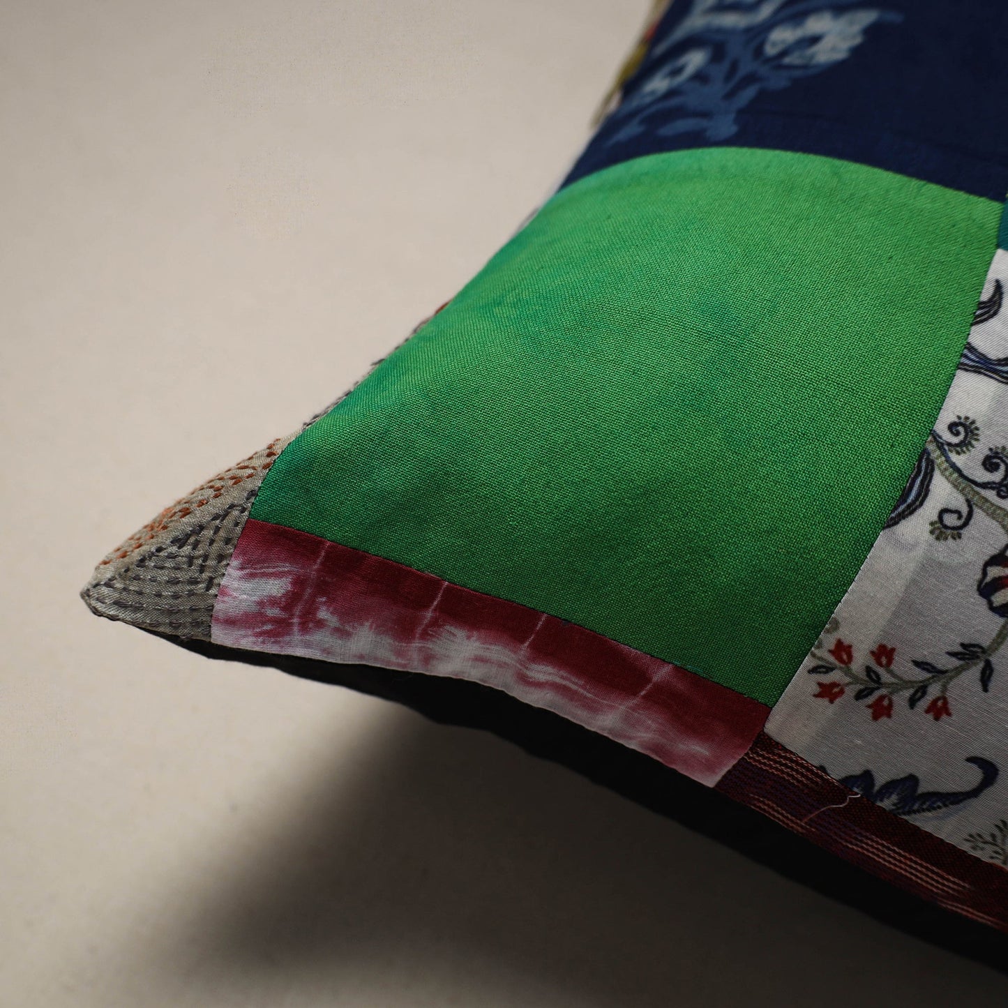 Multicolor - handcrafted cotton patchwork cushion cover 64