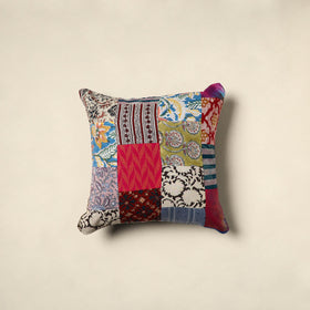 Multicolor Handcrafted Cotton Patchwork Cushion Cover