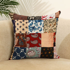  Multicolor Handcrafted Cotton Patchwork Cushion Cover