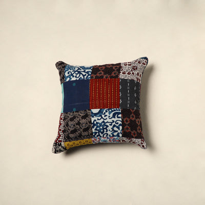 Multicolor Handcrafted Cotton Patchwork Cushion Cover