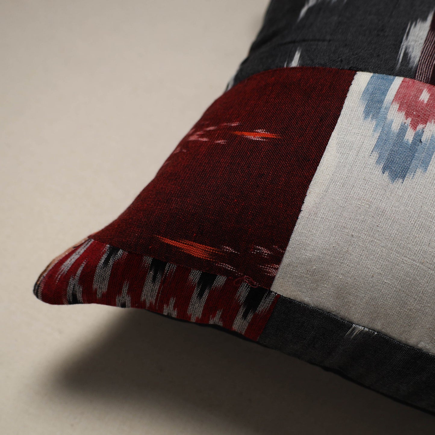 Multicolor - handcrafted cotton patchwork cushion cover 65