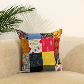 Multicolor - handcrafted cotton patchwork cushion cover 65