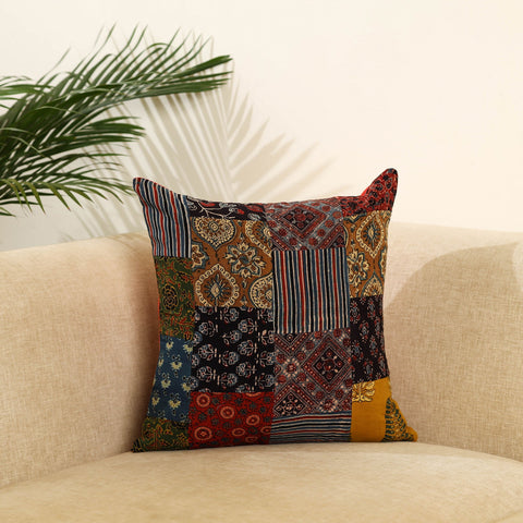  Multicolor Handcrafted Cotton Patchwork Cushion Cover