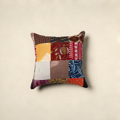 Multicolor - handcrafted cotton patchwork cushion cover 66