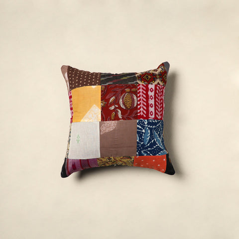 Multicolor - handcrafted cotton patchwork cushion cover 66