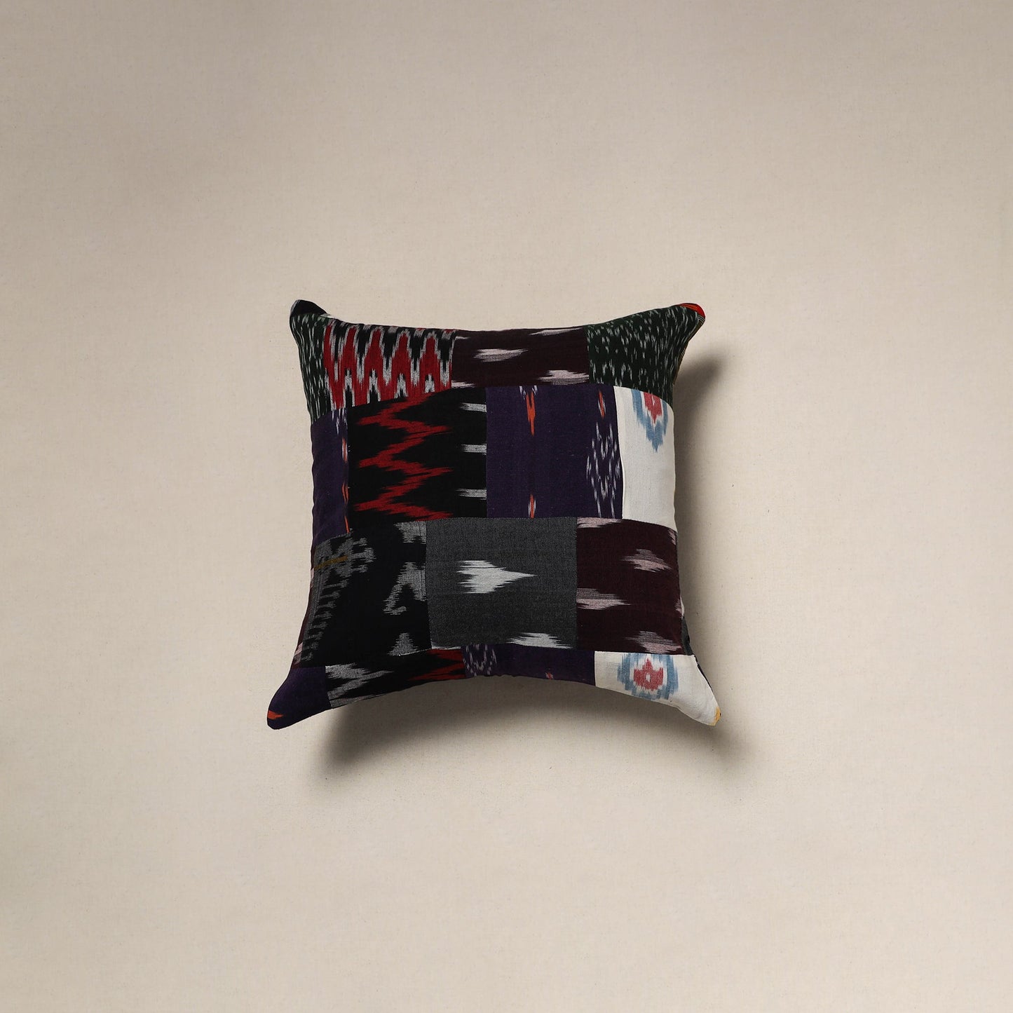 Multicolor - handcrafted cotton patchwork cushion cover 68