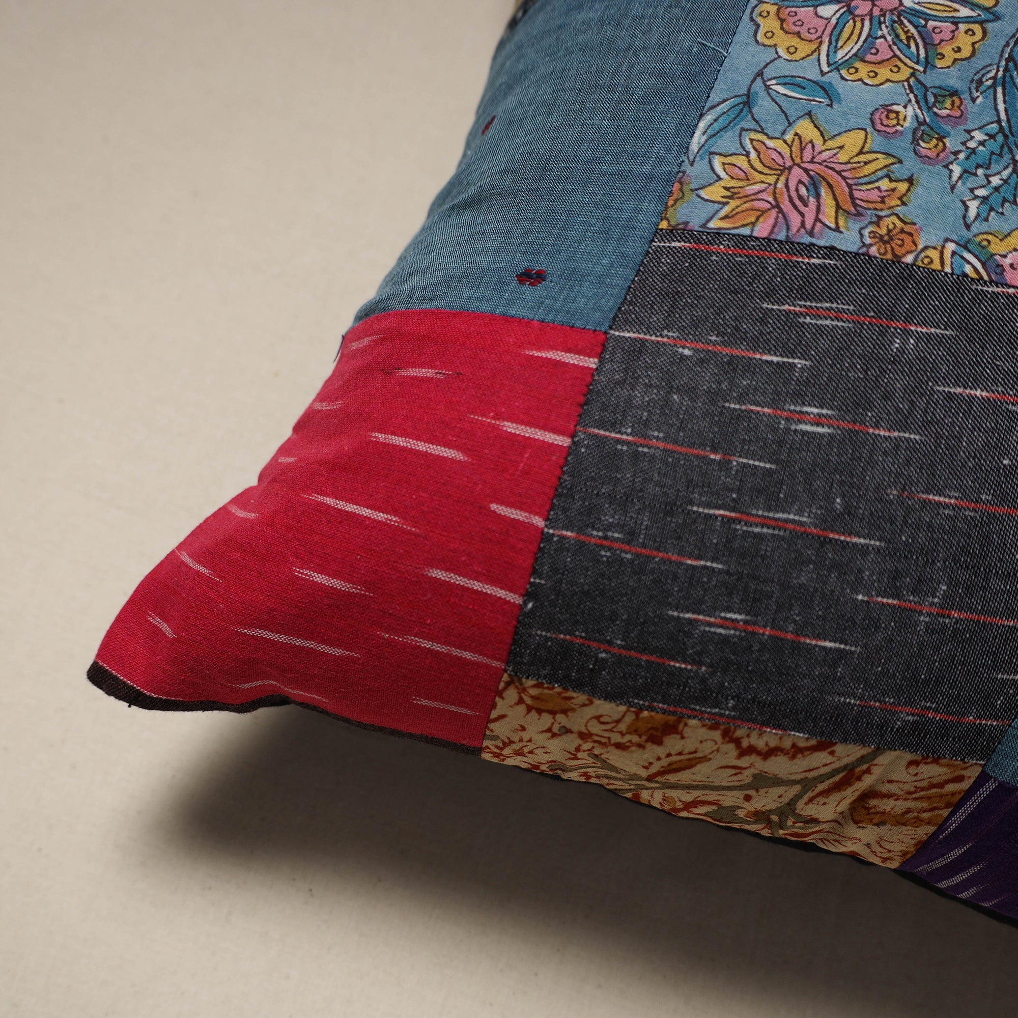 Handcrafted cotton patchwork cushion cover 69