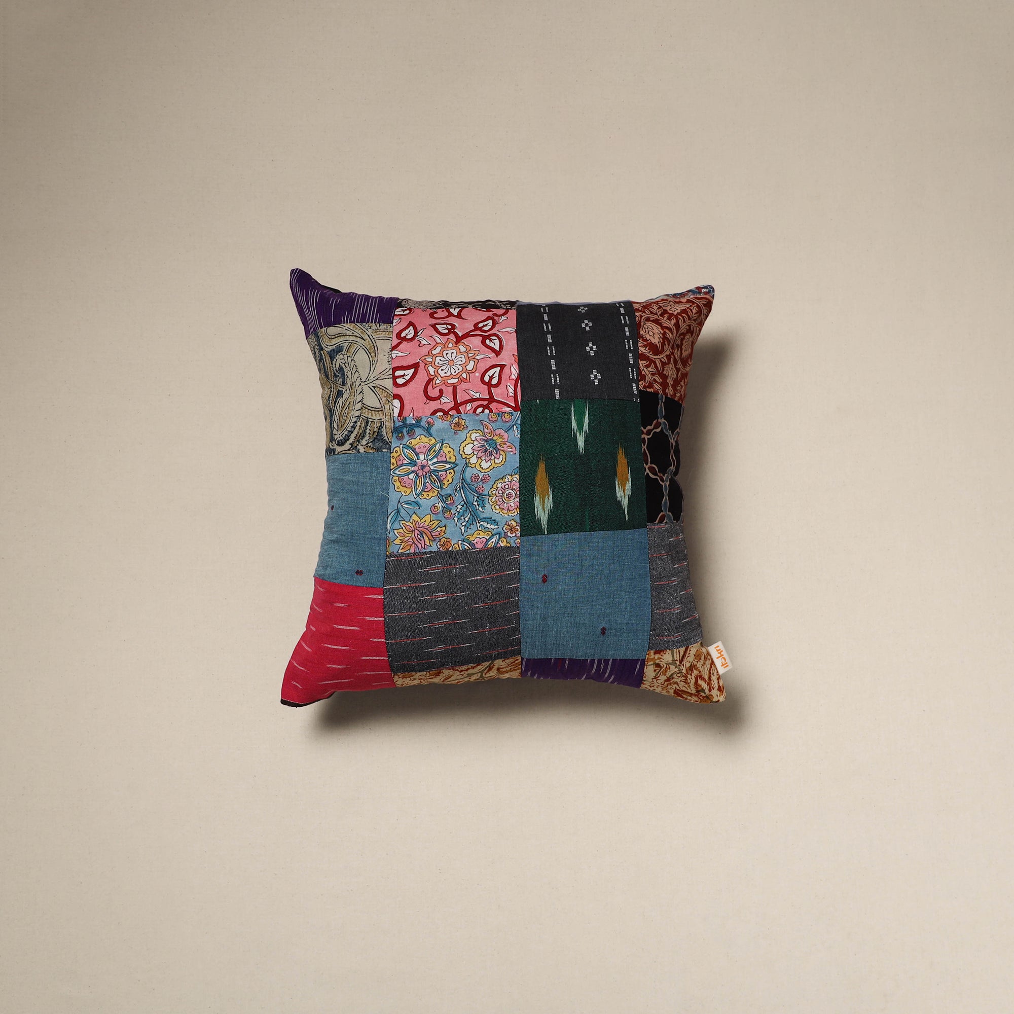 Handcrafted cotton patchwork cushion cover 69
