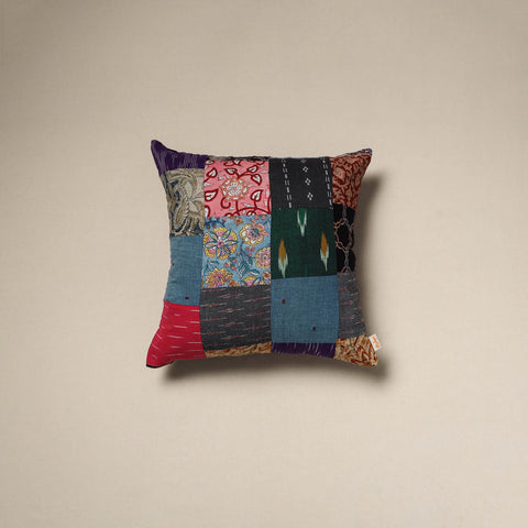 Handcrafted cotton patchwork cushion cover 69