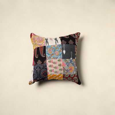 Multicolor Handcrafted Cotton Patchwork Cushion Cover