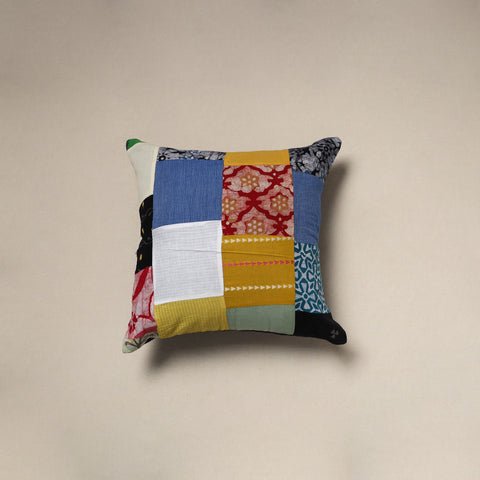 Multicolor - handcrafted cotton patchwork cushion cover 70