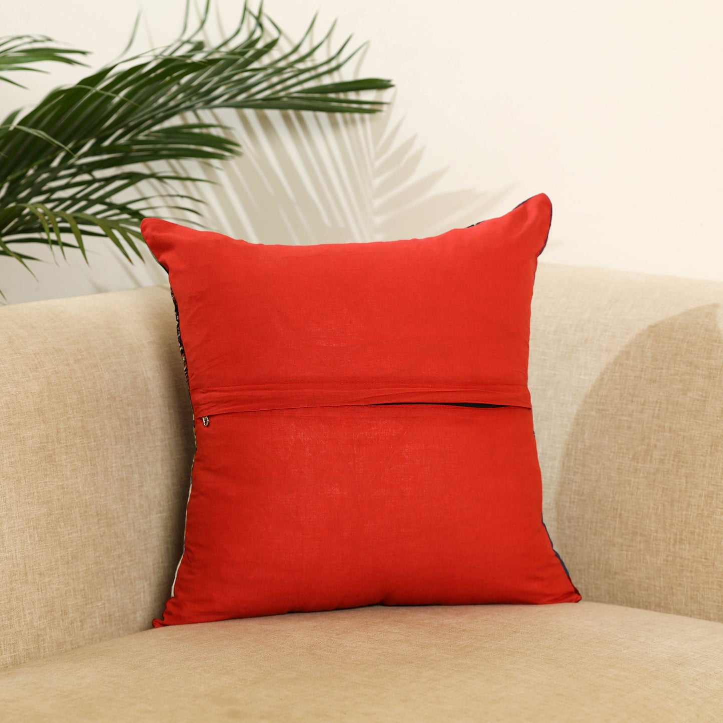 Multicolor - handcrafted cotton patchwork cushion cover 70