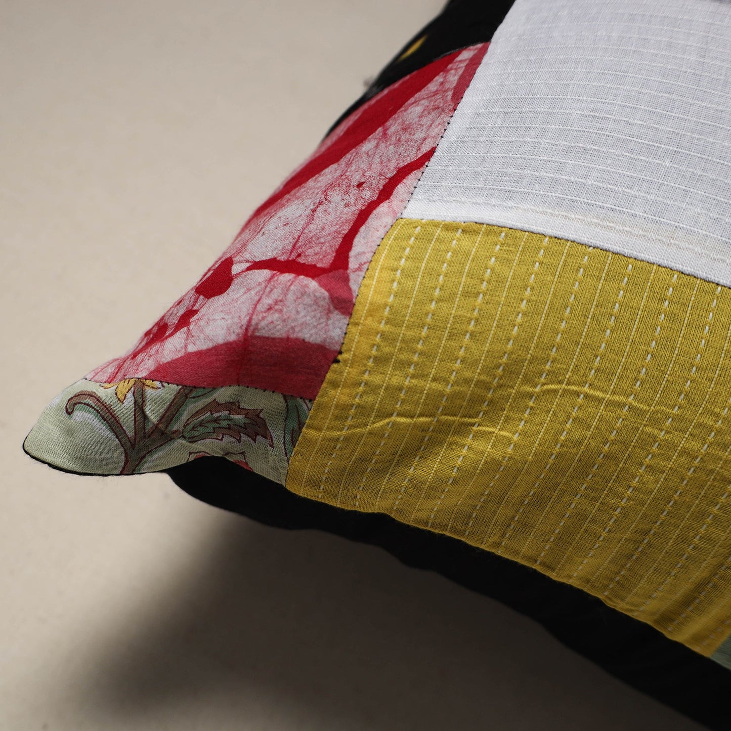 Multicolor - handcrafted cotton patchwork cushion cover 70