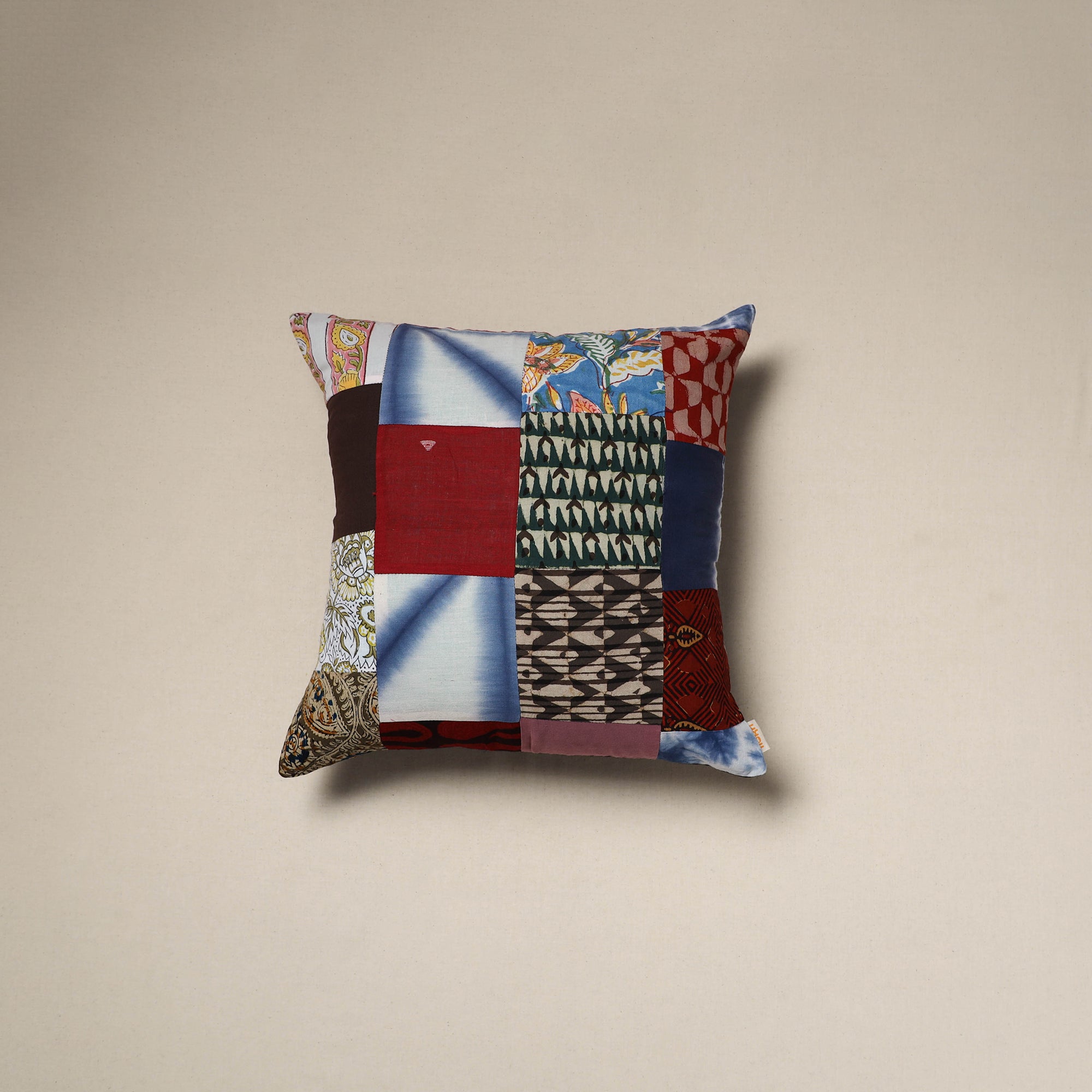 Handcrafted cotton patchwork cushion cover 71