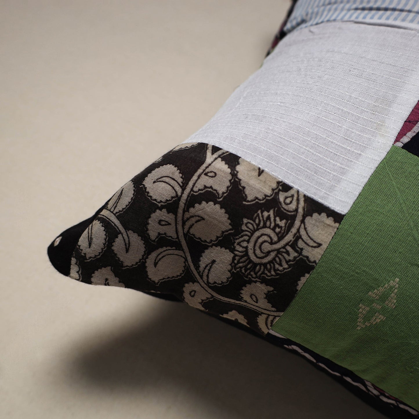 Multicolor - handcrafted cotton patchwork cushion cover 72