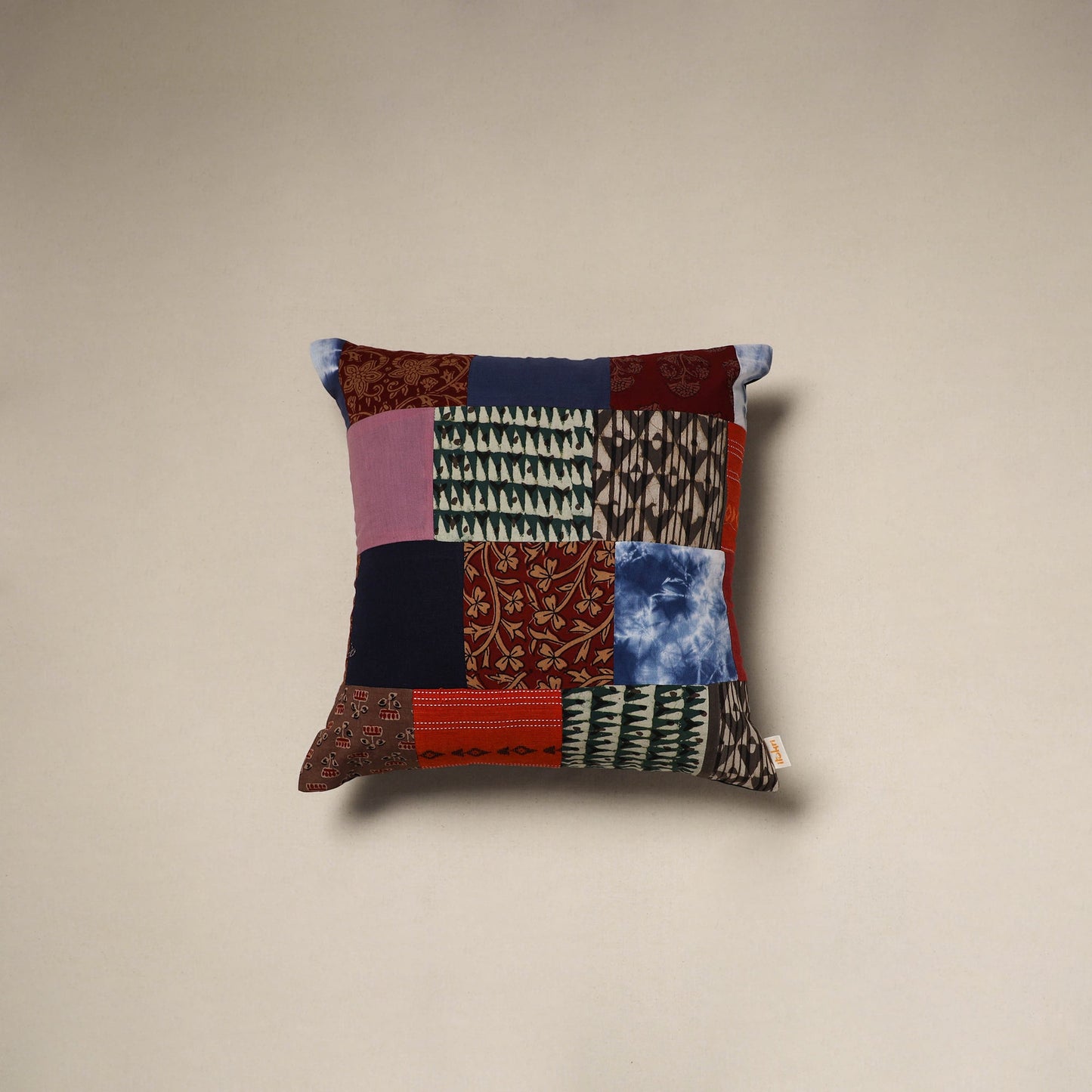 Handcrafted cotton patchwork cushion cover 73