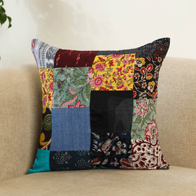 Multicolor - handcrafted cotton patchwork cushion cover 74