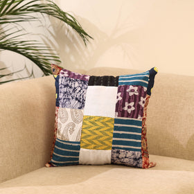 Buy Multicolor Handcrafted Cotton Patchwork Cushion Cover