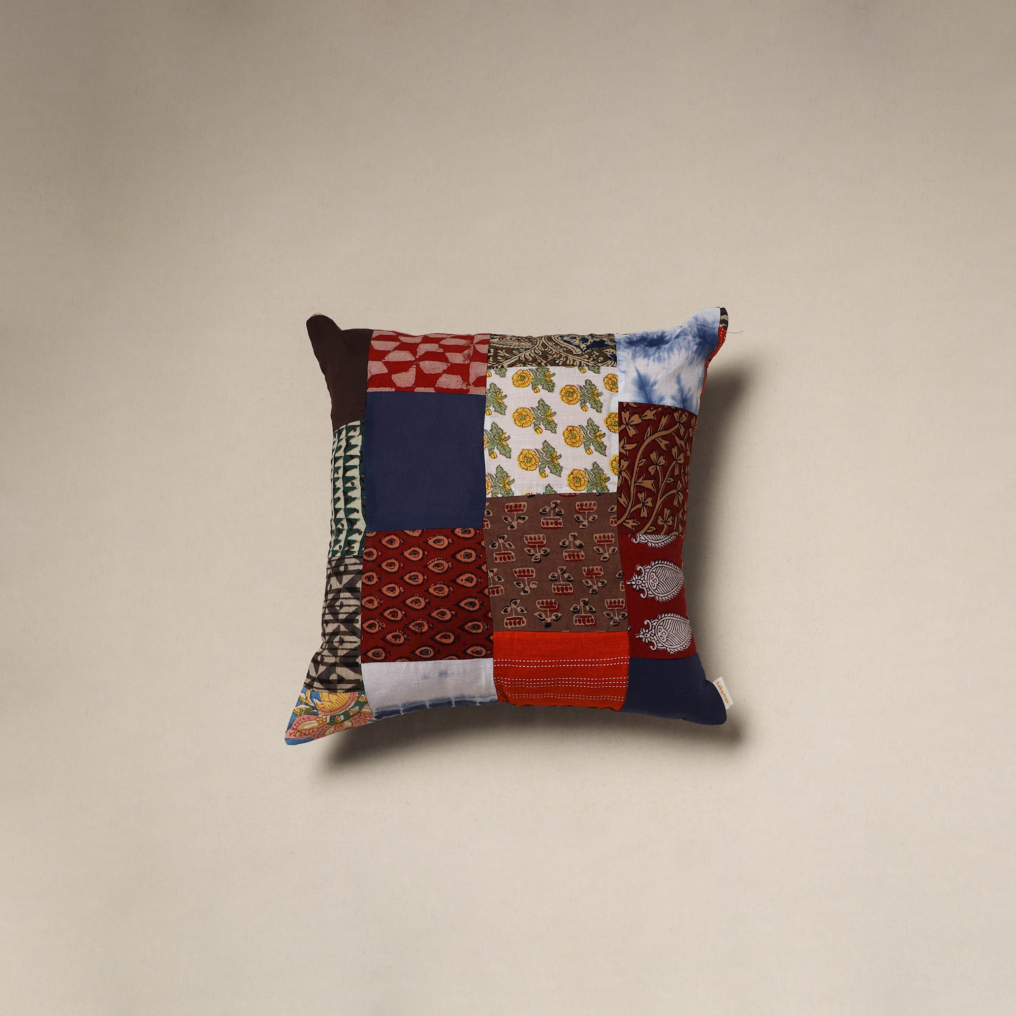 Handcrafted cotton patchwork cushion cover 74