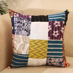 Buy Multicolor Handcrafted Cotton Patchwork Cushion Cover