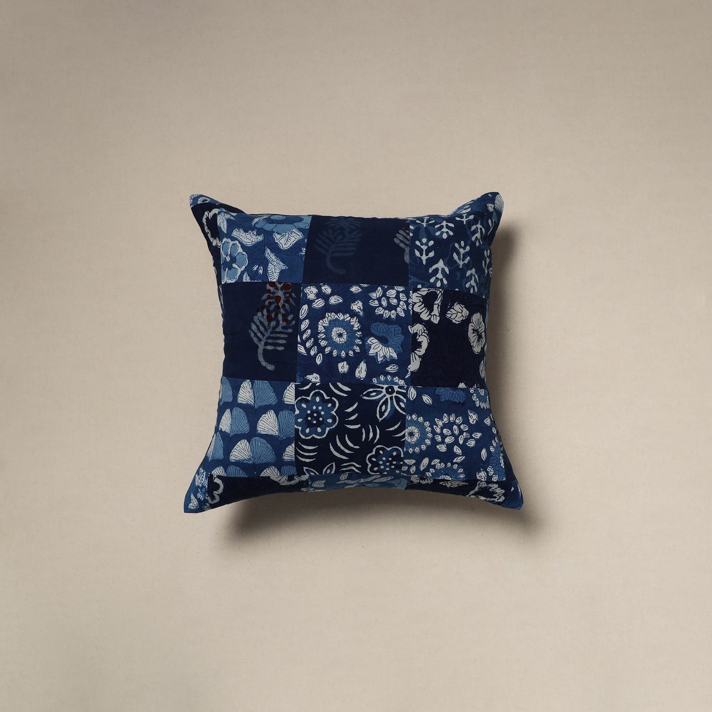 Multicolor - handcrafted cotton patchwork cushion cover 75