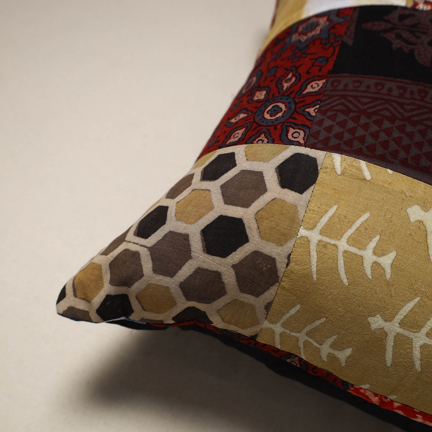 Handcrafted cotton patchwork cushion cover 76