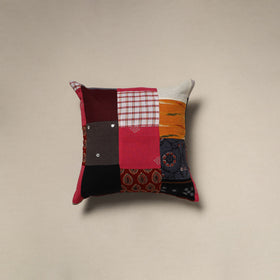 Multicolor - handcrafted cotton patchwork cushion cover 76