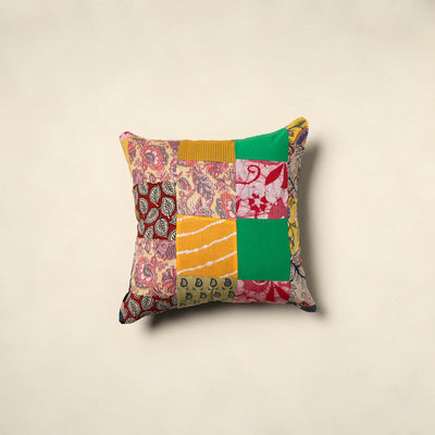 Multicolor Handcrafted Cotton Patchwork Cushion Cover