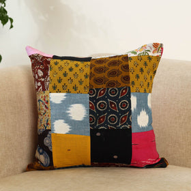  Multicolor Handcrafted Cotton Patchwork Cushion Cover