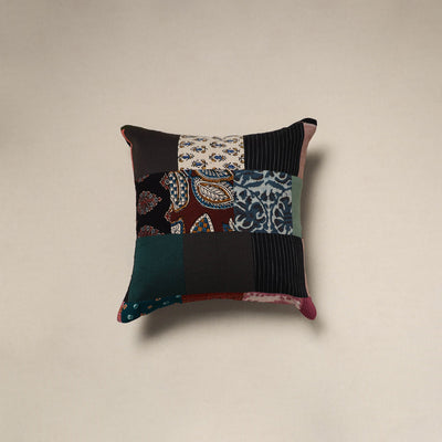 Multicolor - handcrafted cotton patchwork cushion cover 77