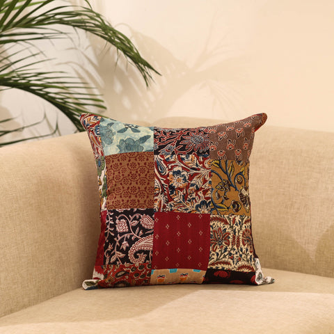 Buy Multicolor Handcrafted Cotton Patchwork Cushion Cover