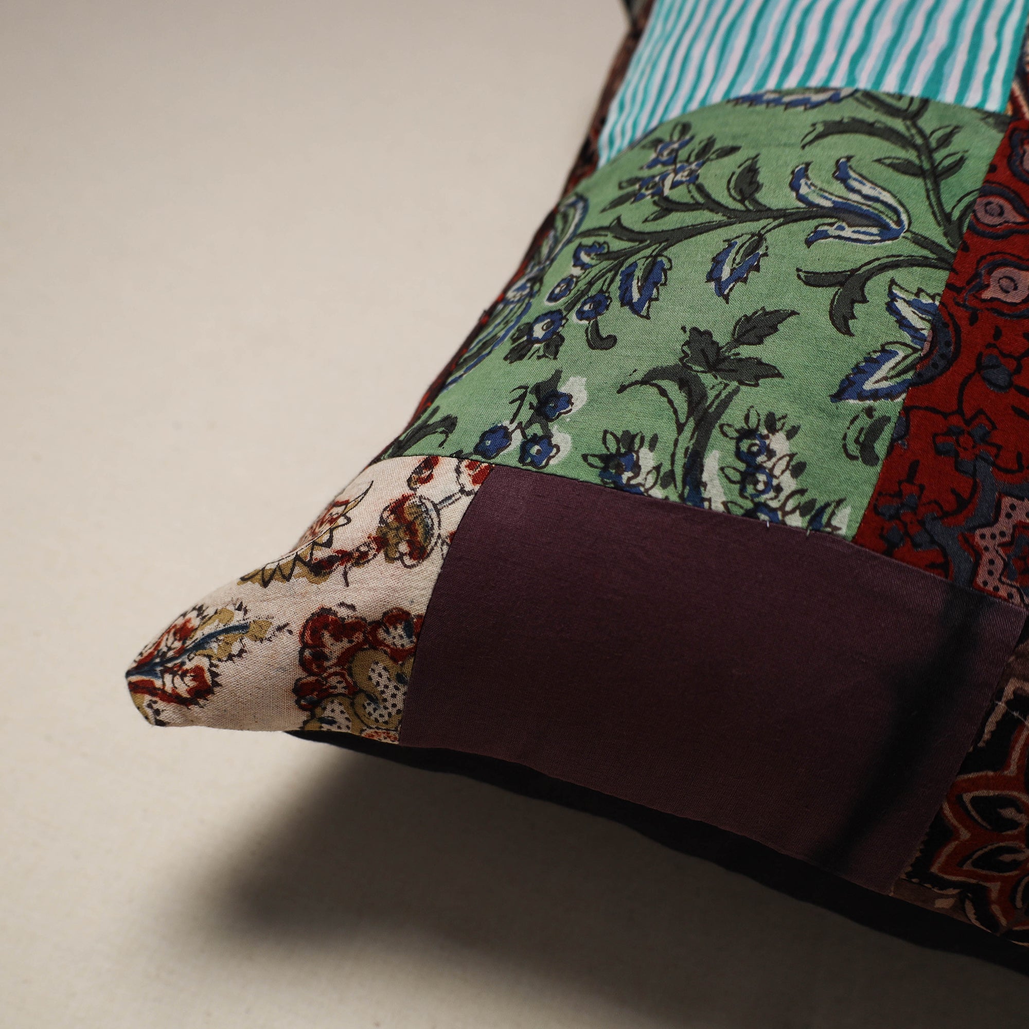 Handcrafted cotton patchwork cushion cover 77