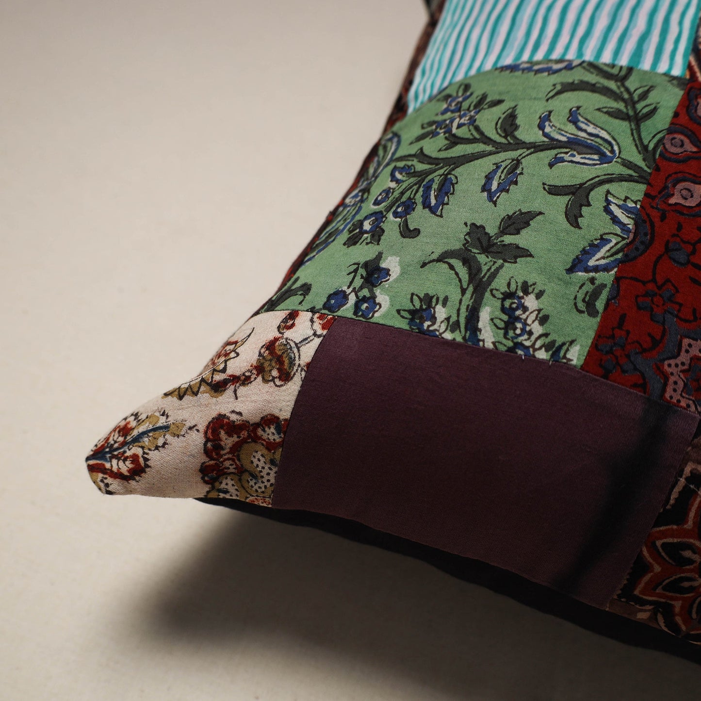 Handcrafted cotton patchwork cushion cover 77