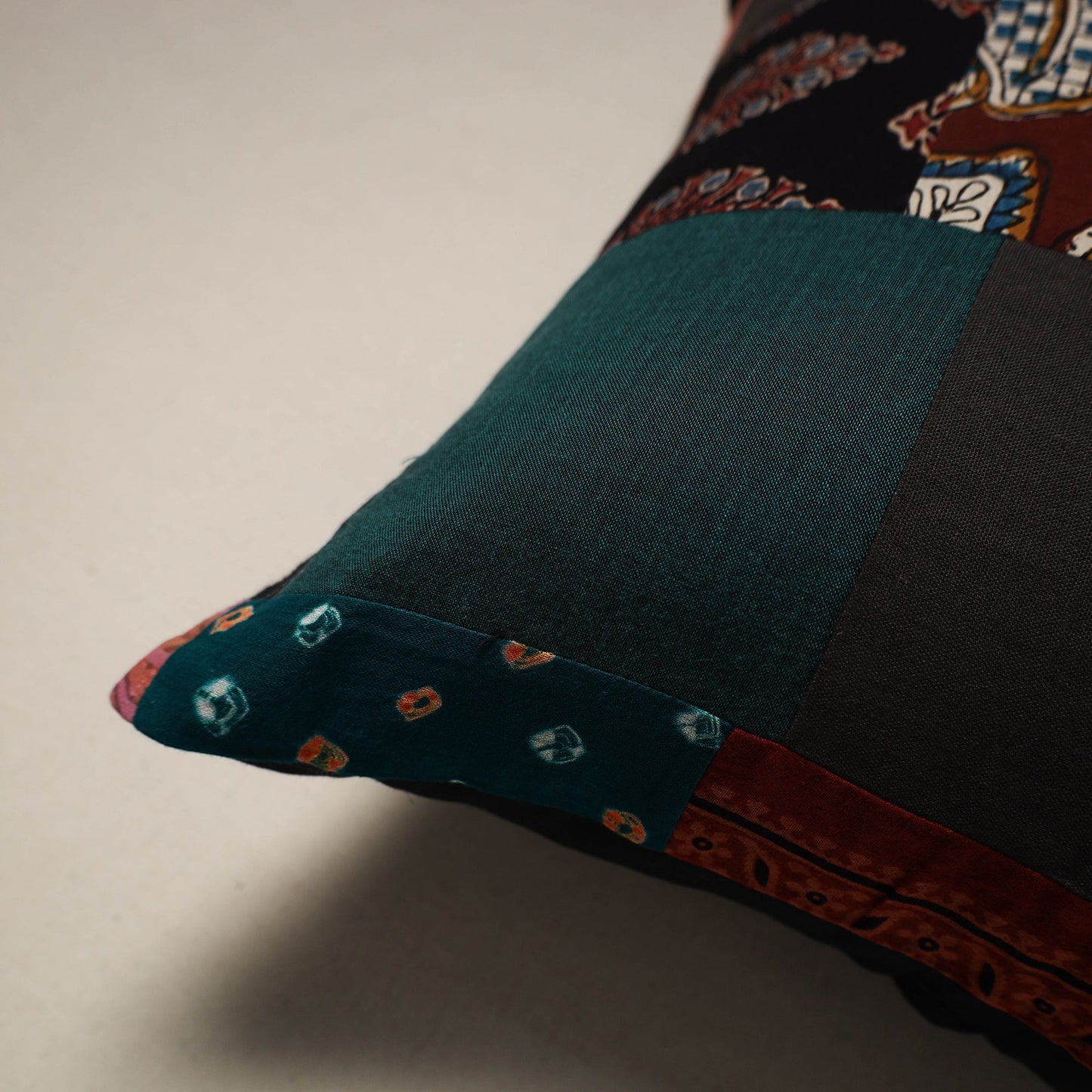 Multicolor - handcrafted cotton patchwork cushion cover 77